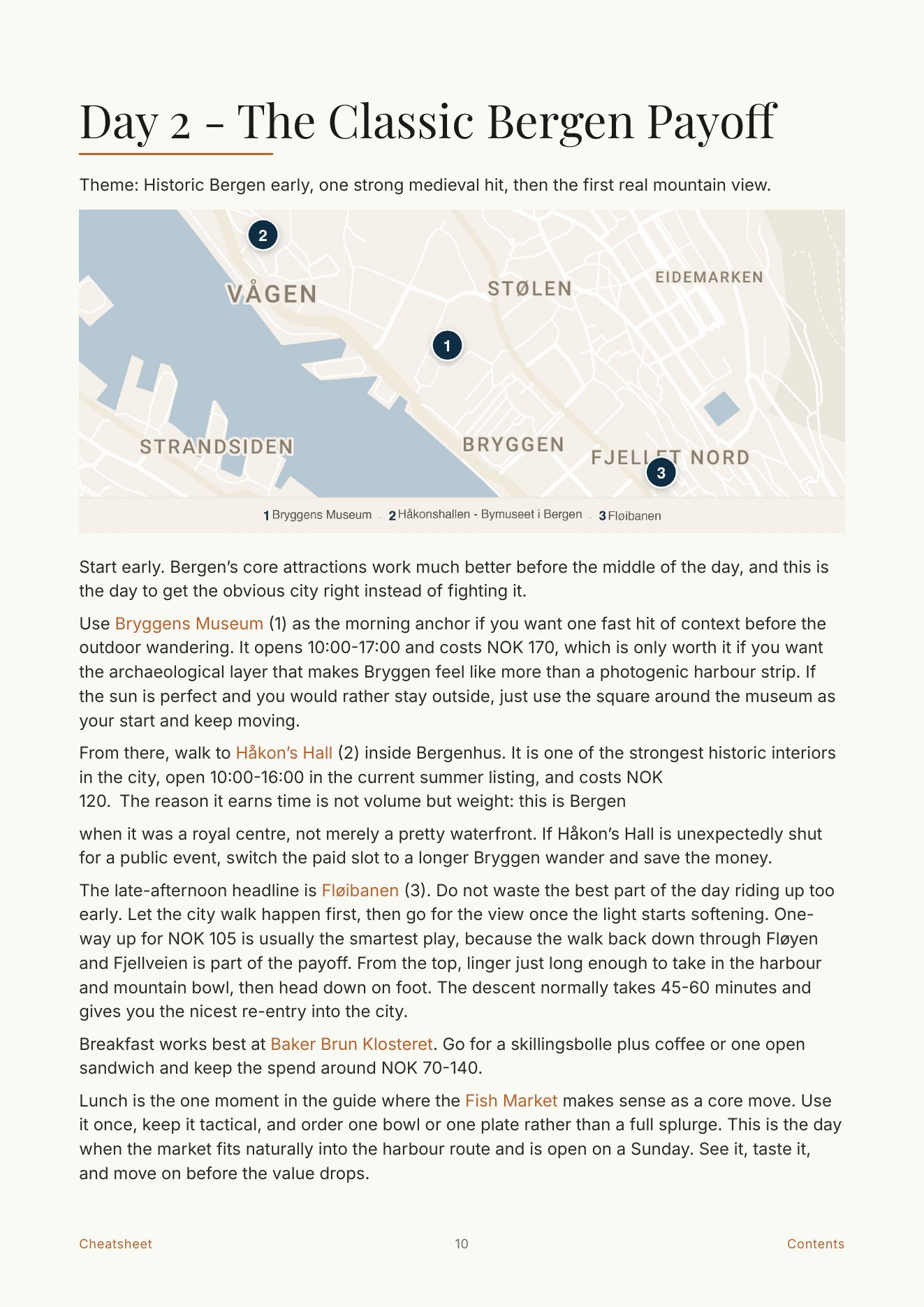 Day 2 itinerary page