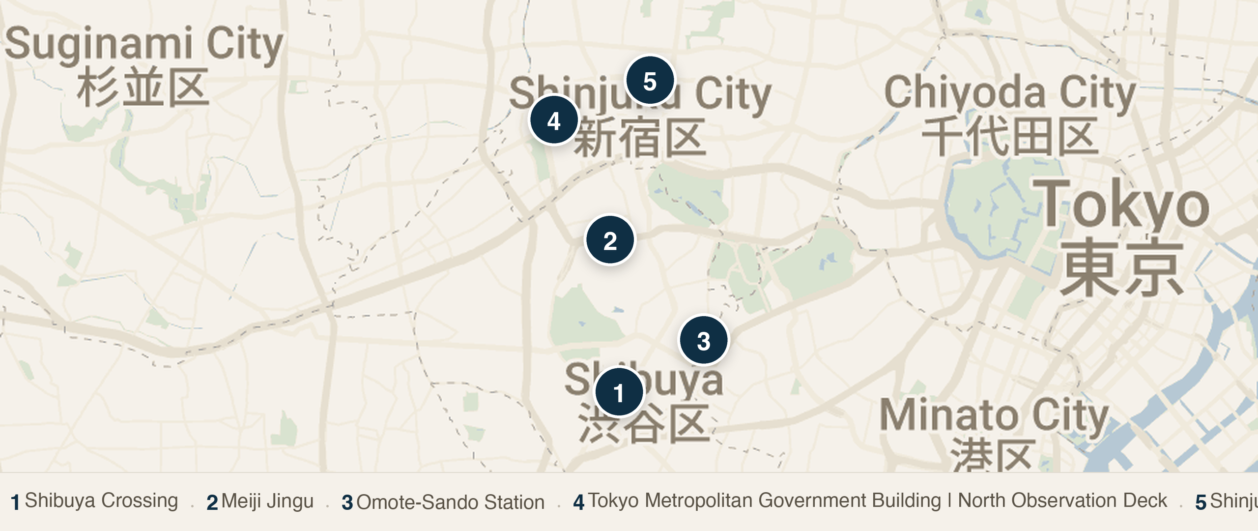 Day 2 - Shibuya, Harajuku, Omotesando, Shinjuku walking route