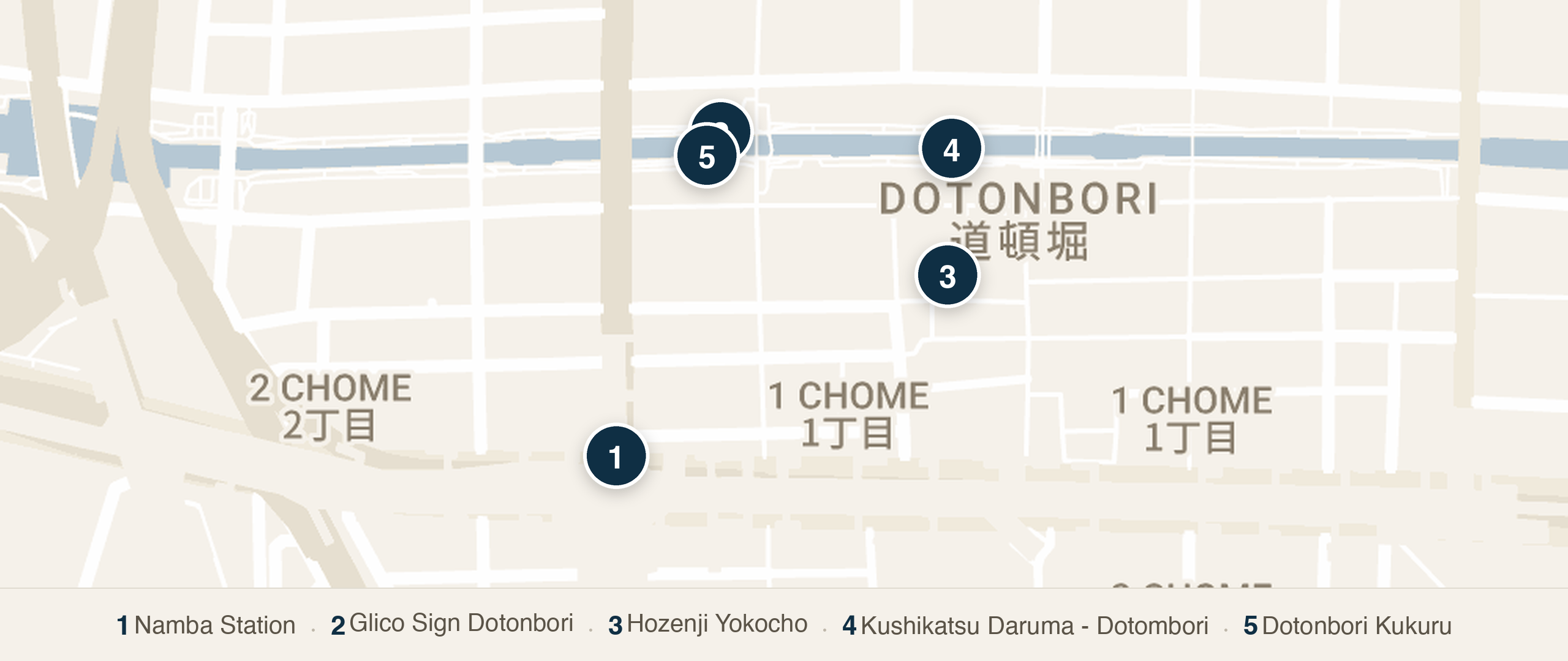Day 9 - Osaka Food Crawl walking route